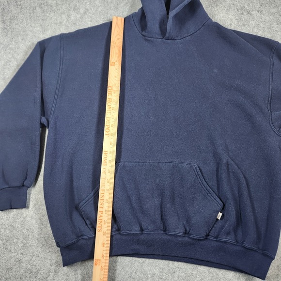 Vintage Russell Athletic Hoodie Mens XXL Blue Boxy 90s Mexico Blank - Picture 4 of 11